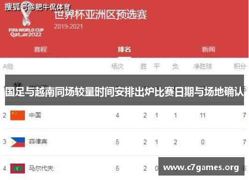 国足与越南同场较量时间安排出炉比赛日期与场地确认
